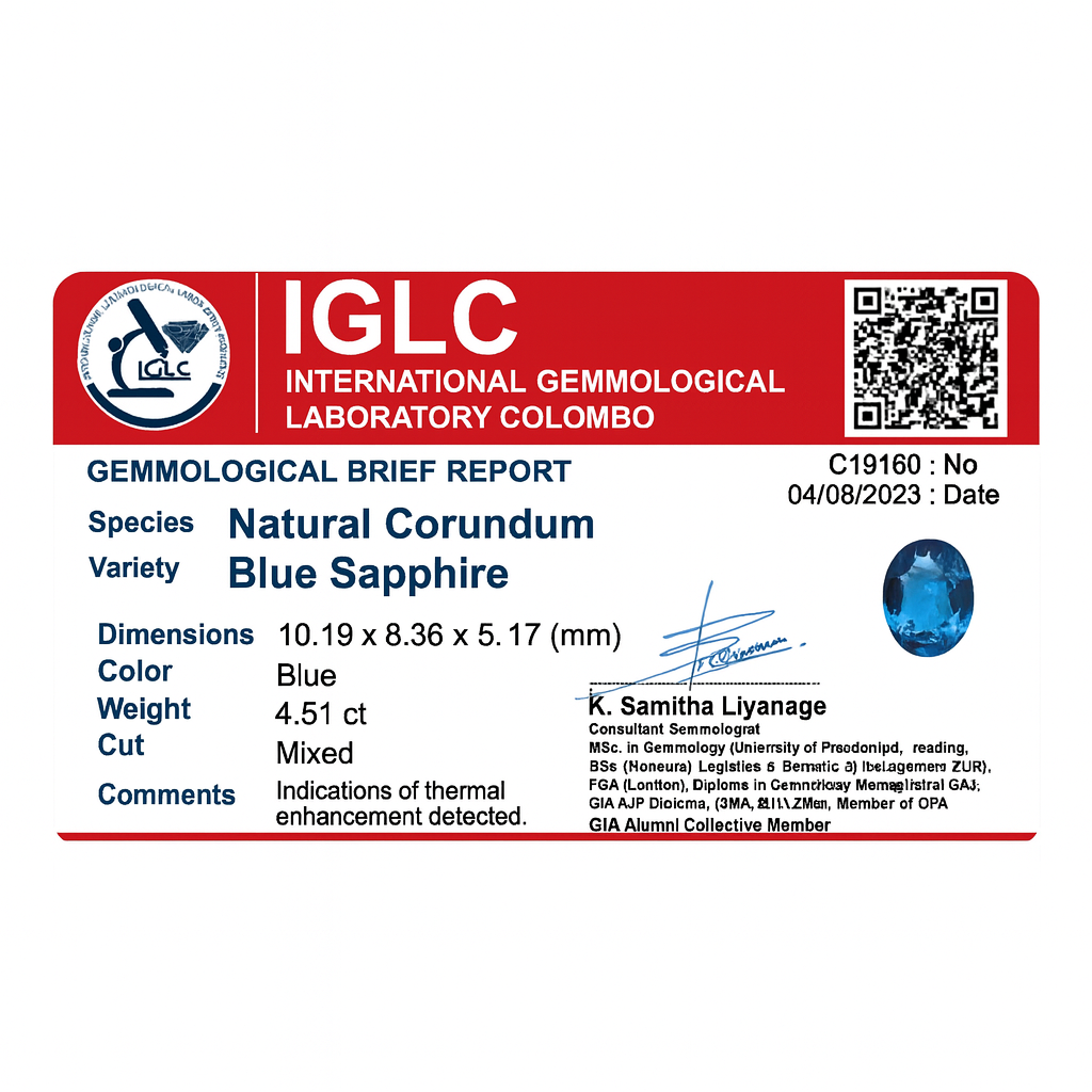 Natural Blue Sapphire (4.51 Ct) - Sri Lanka 💰 - Gemcy Gems