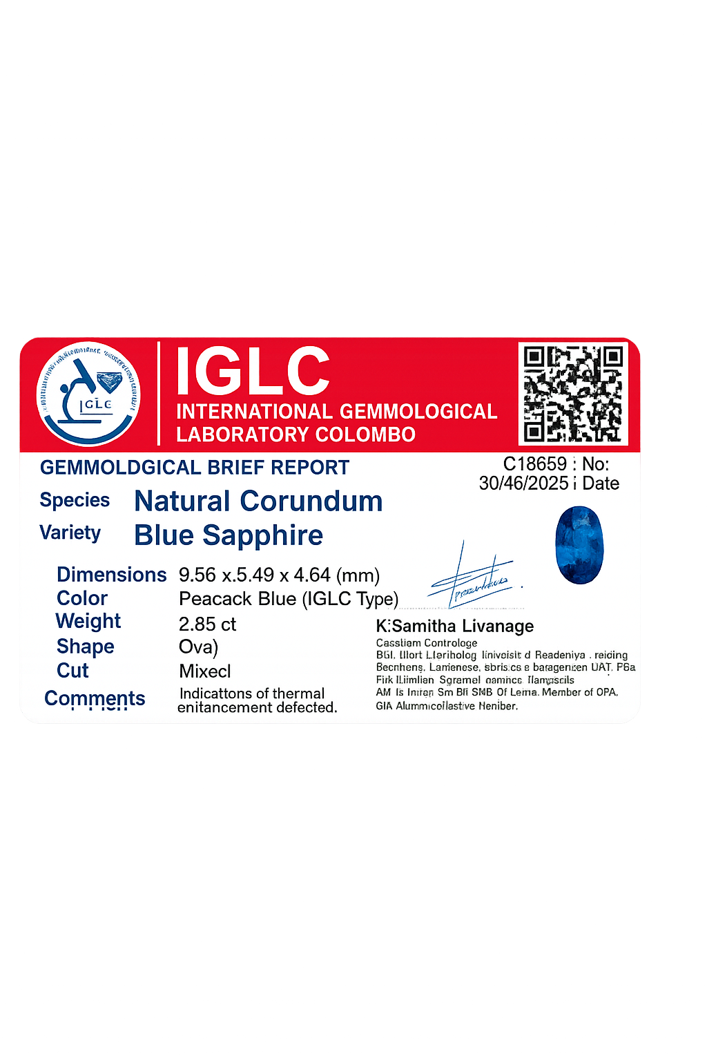 Natural Blue Sapphire (2.63 Ct) - Sri Lanka 💰 - Gemcy Gems