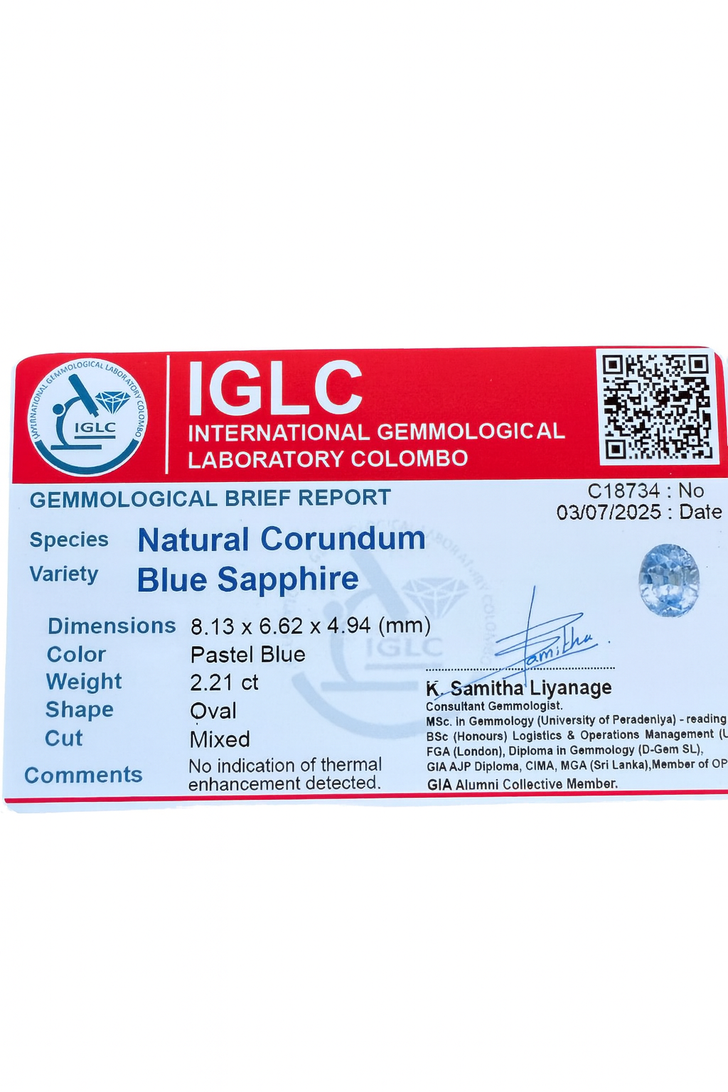 Blue Sapphire (2.21 Ct) - Sri Lanka 💰 - Gemcy Gems
