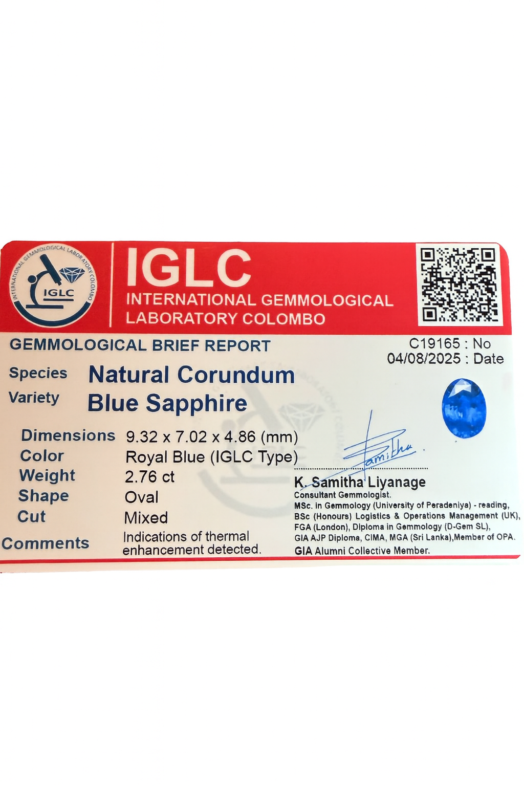 Natural Blue Sapphire (2.76 Ct) - Sri Lanka 💰 - Gemcy Gems