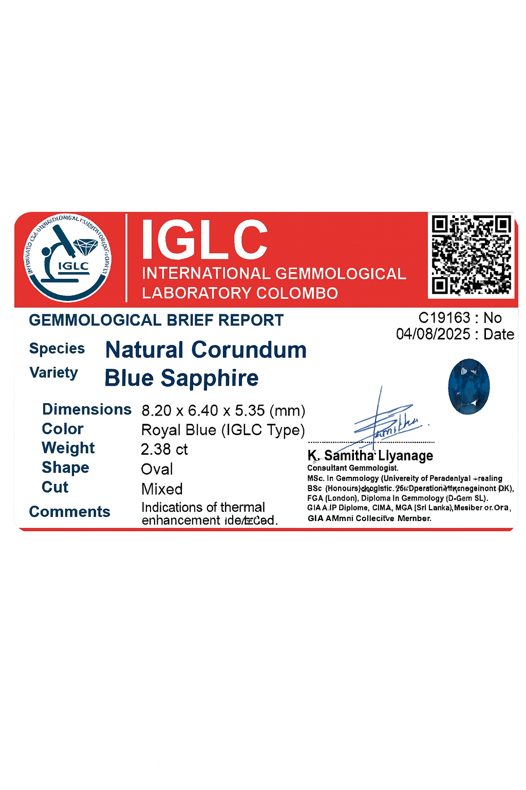Natural Blue Sapphire (2.38 Ct) - Sri Lanka 💰 - Gemcy Gems