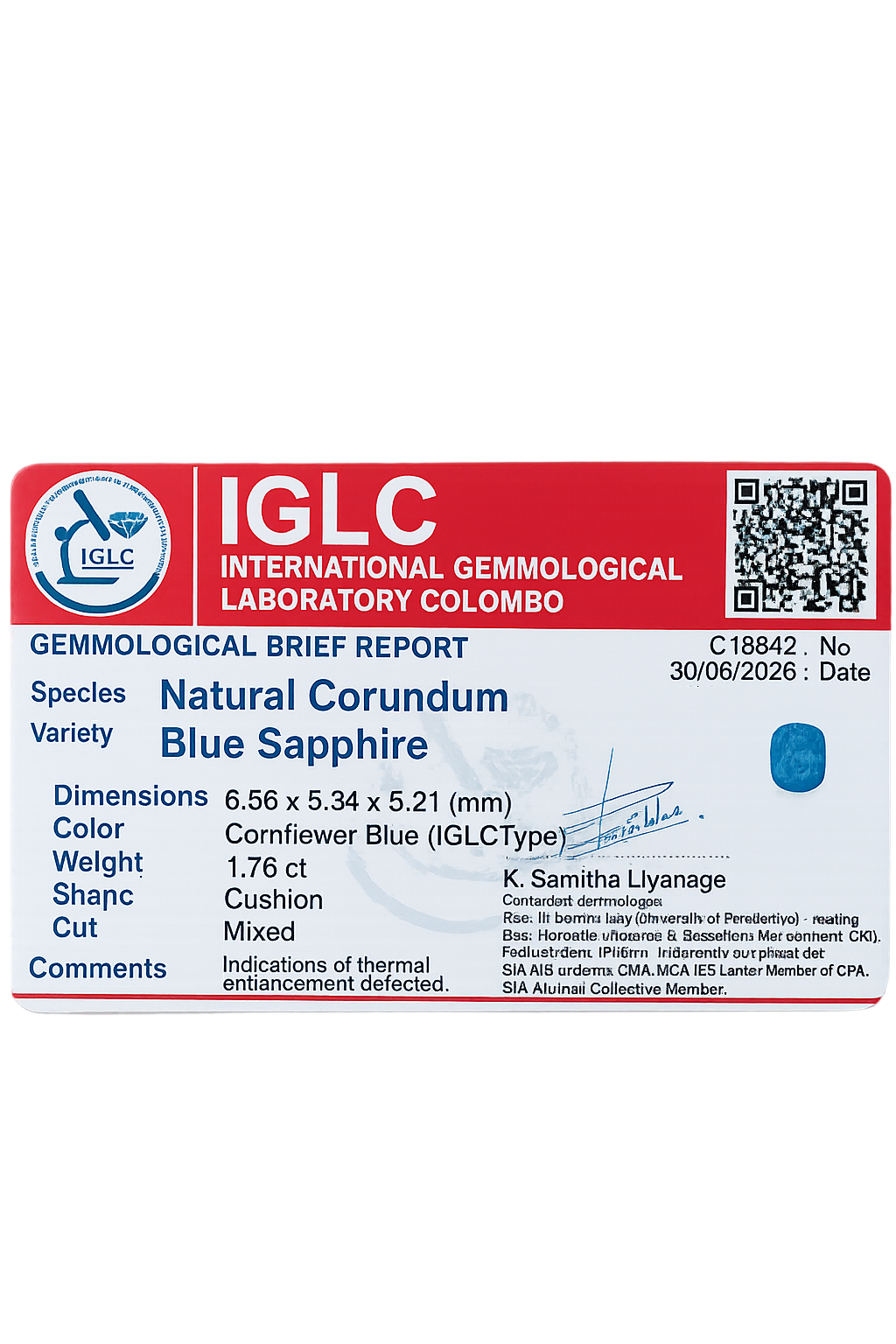 Blue Sapphire (1.86 Ct) - Sri Lanka 💰 - Gemcy Gems