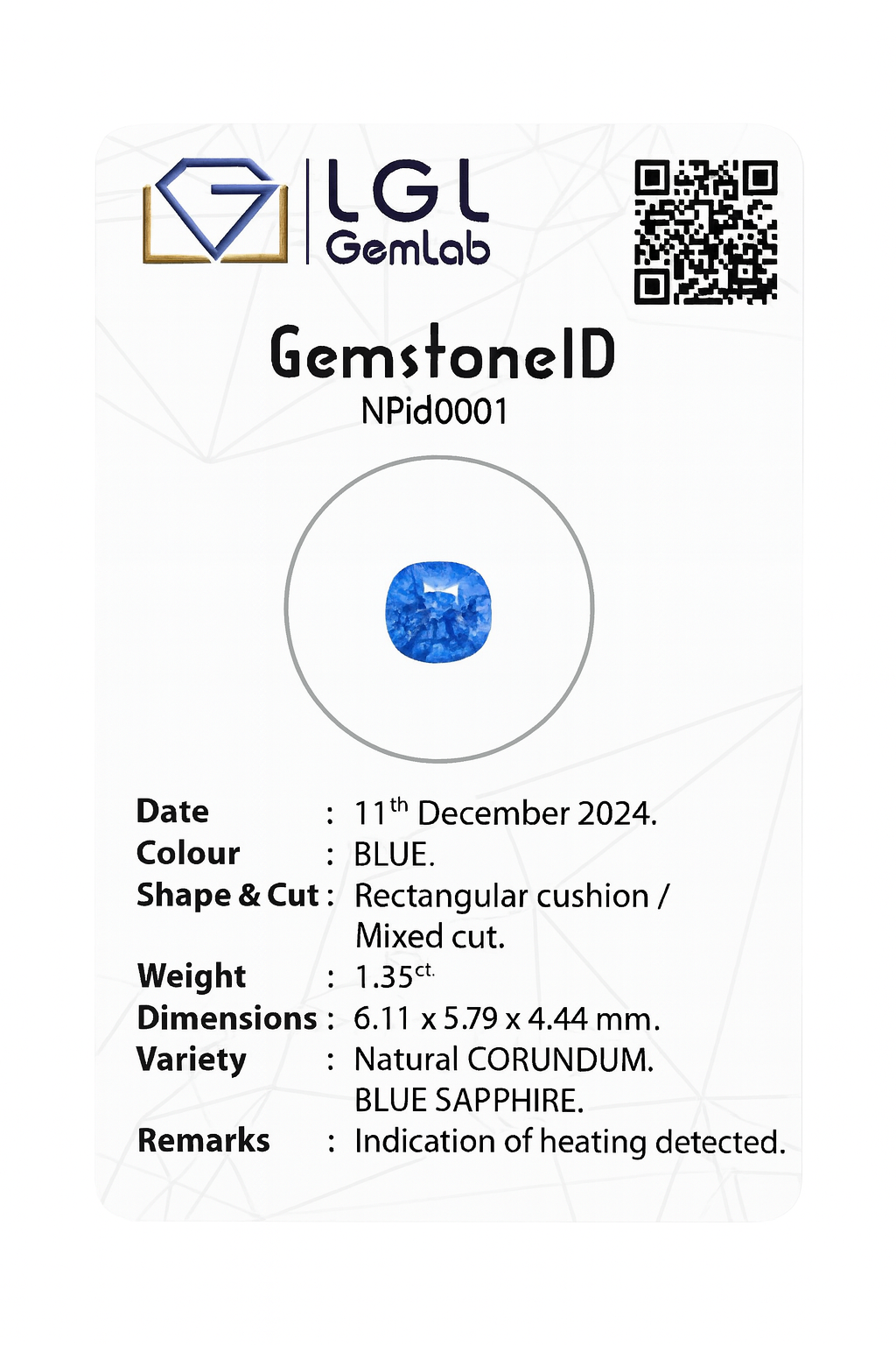 Blue Sapphire (1.35 Ct) - Sri Lanka 💰